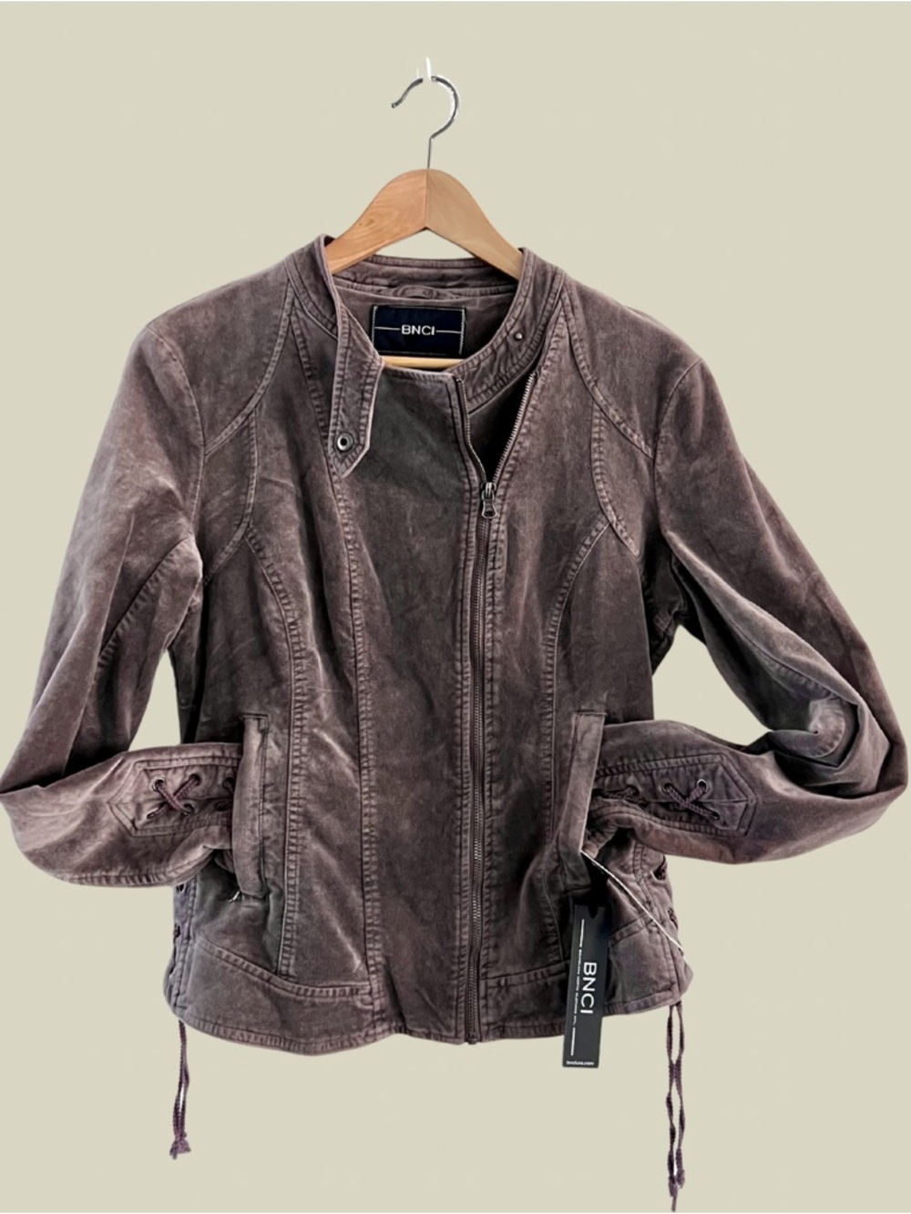 NWT purple velvet moto jacket